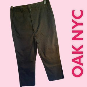 OAK NYC OVERSIZED BLACK RAW EDGE COTTON TWILL CAPRIS (SZ. L)